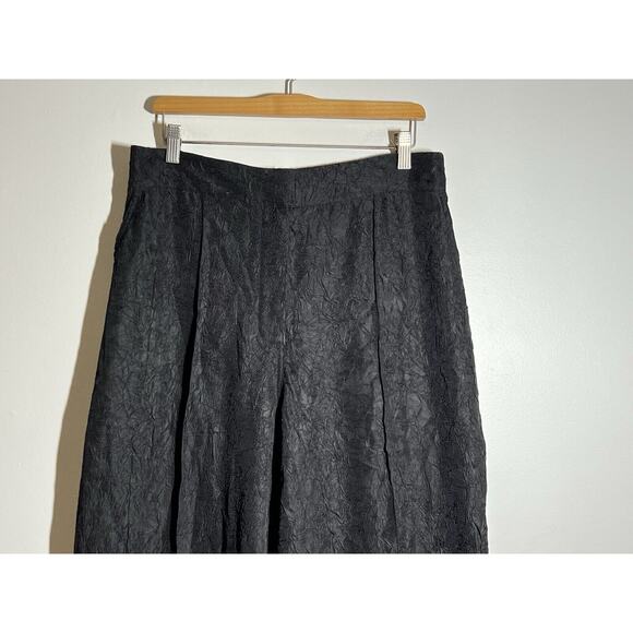 House of Harlow 1960 EUC Black Textured Wide Leg Silky Lightweight Pant Size L - Picture 3 of 7